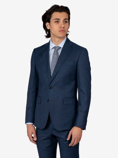Picture of 2 piece blue suit in flamed canvas