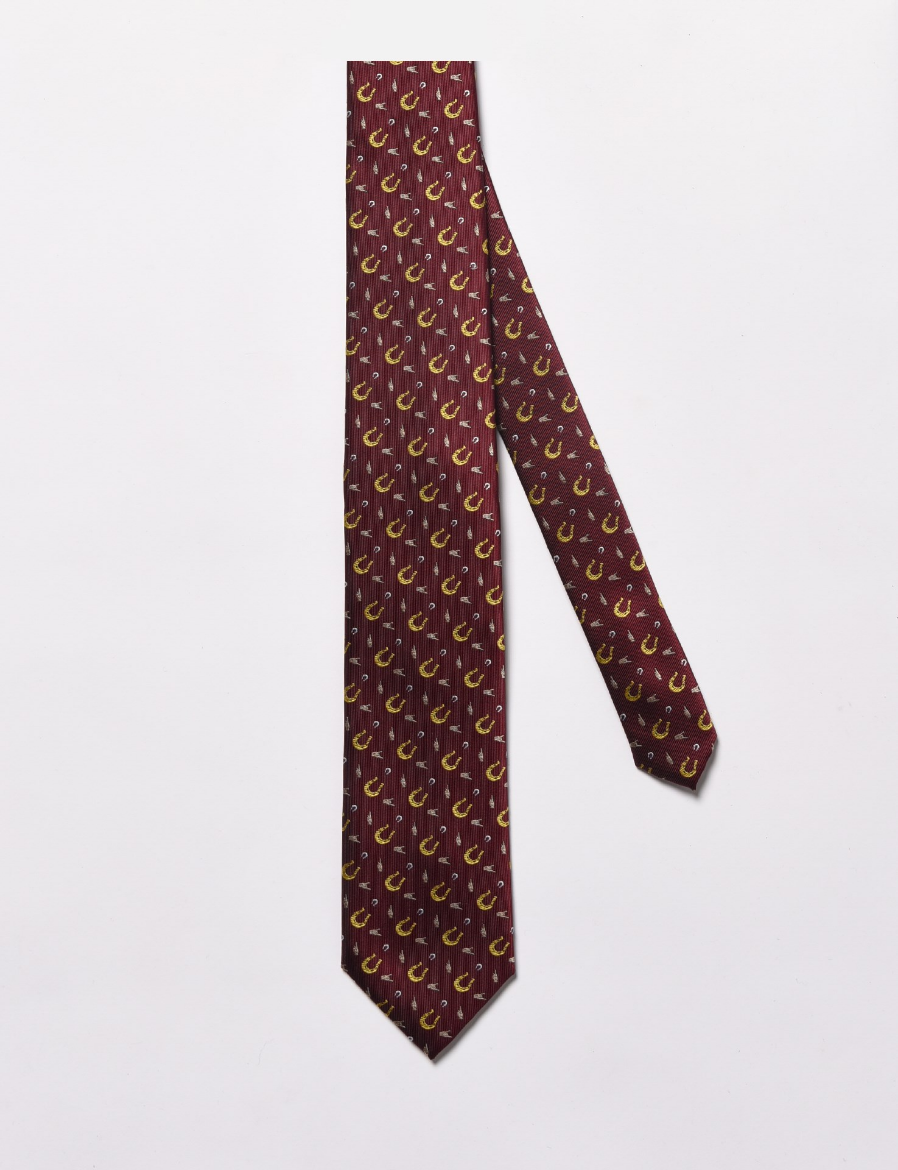 Picture of Patterned tie with micro horseshoes all over