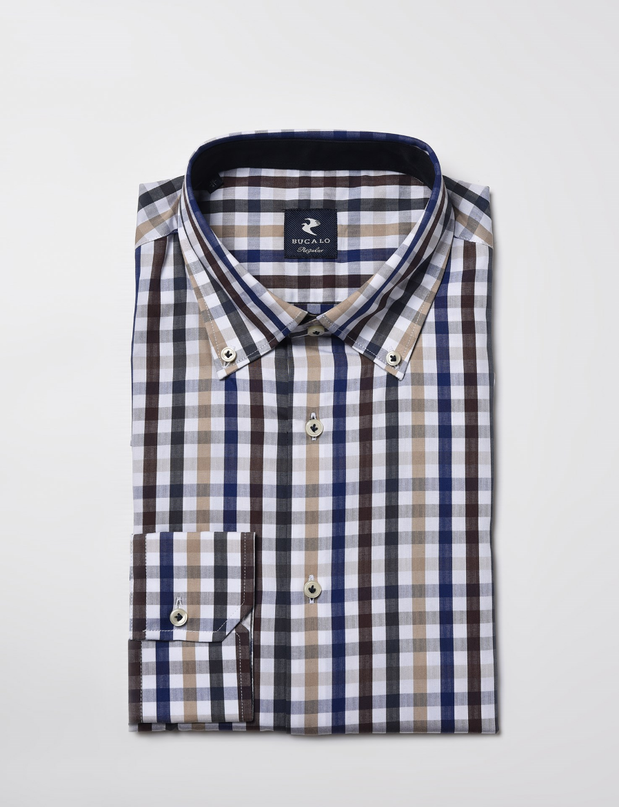 Picture of Checked cotton poplin shirt