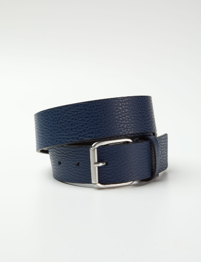 Picture of Blue leather belt with deer print