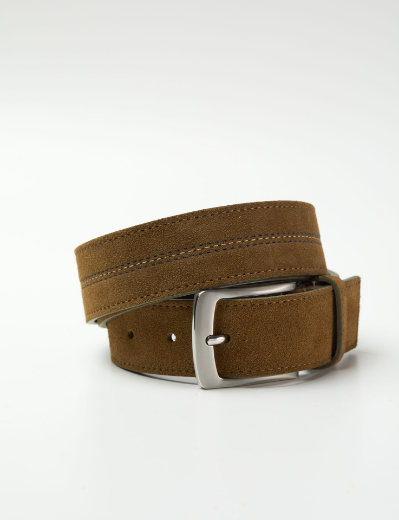 Picture of 35 mm dove gray suede belt + stitching