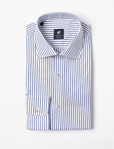 Picture of SEMI-FRENCH SHIRT, POPLIN STRIPES IN PURE COTTON