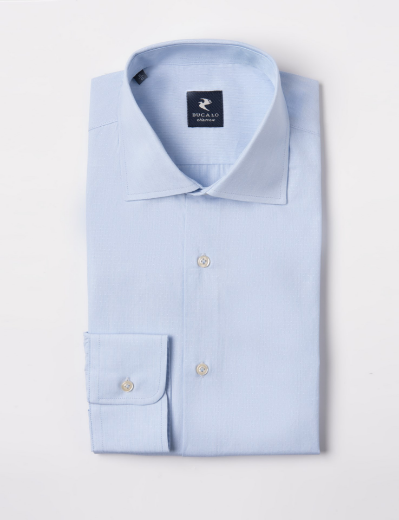 Picture of SEMI-FRENCH COLLAR SHIRT IN MICRO-WEAVE FABRIC