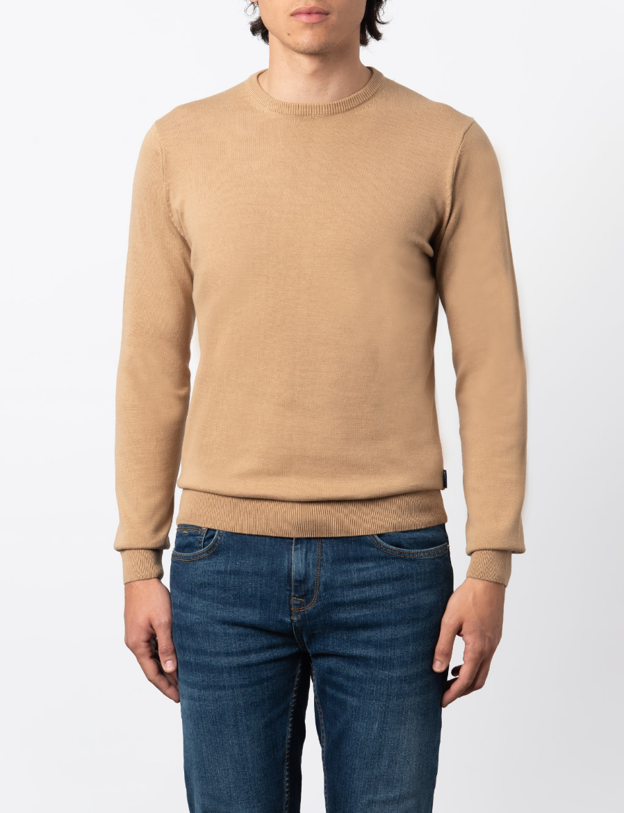 Picture of SOLID COLOR 100% COTTON CREW NECK SWEATER