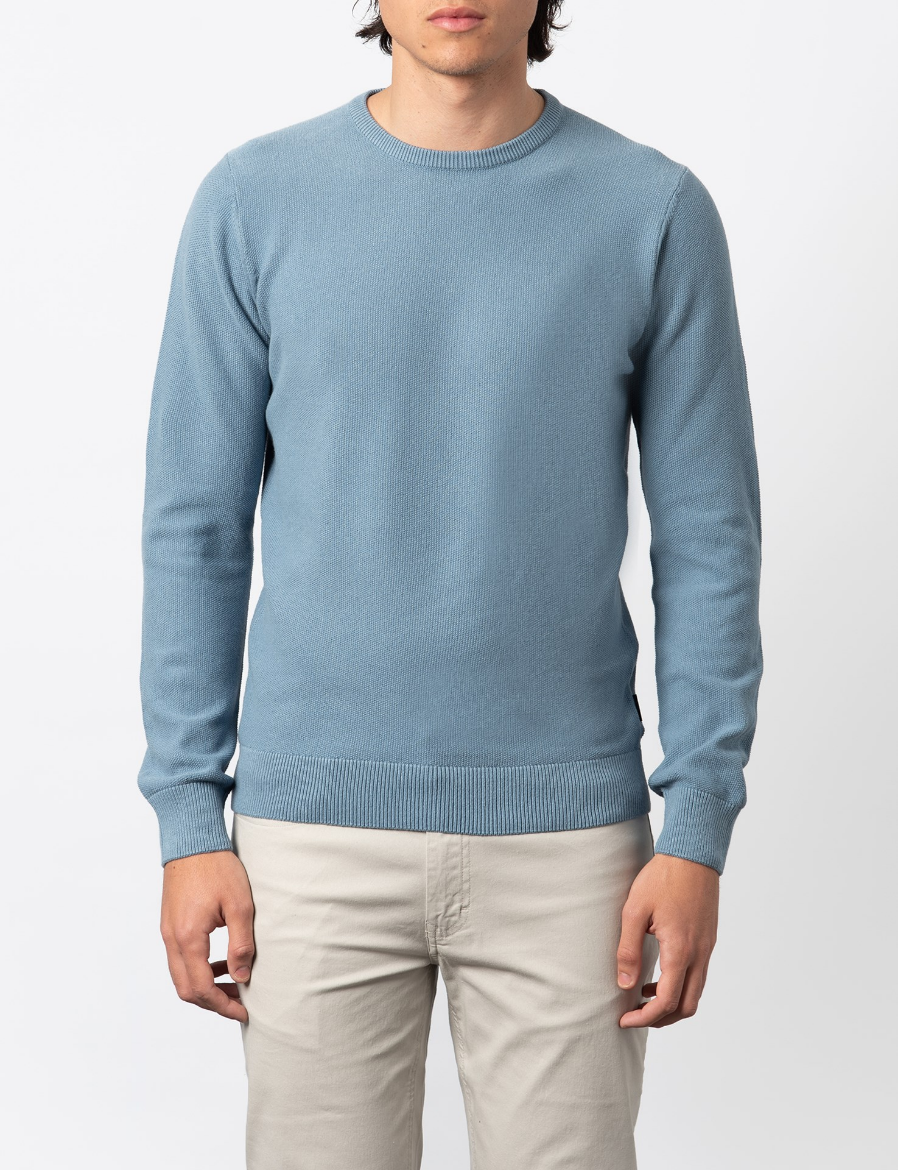 Picture of SOLID COLOR 100% COTTON HONEYCOMB SWEATER