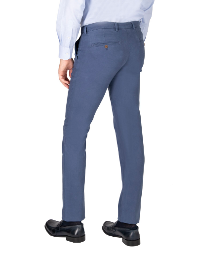 Picture of Chino style trousers in plain satin cotton