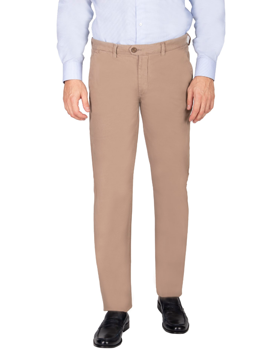 Picture of Chino-style trousers in plain textured cotton