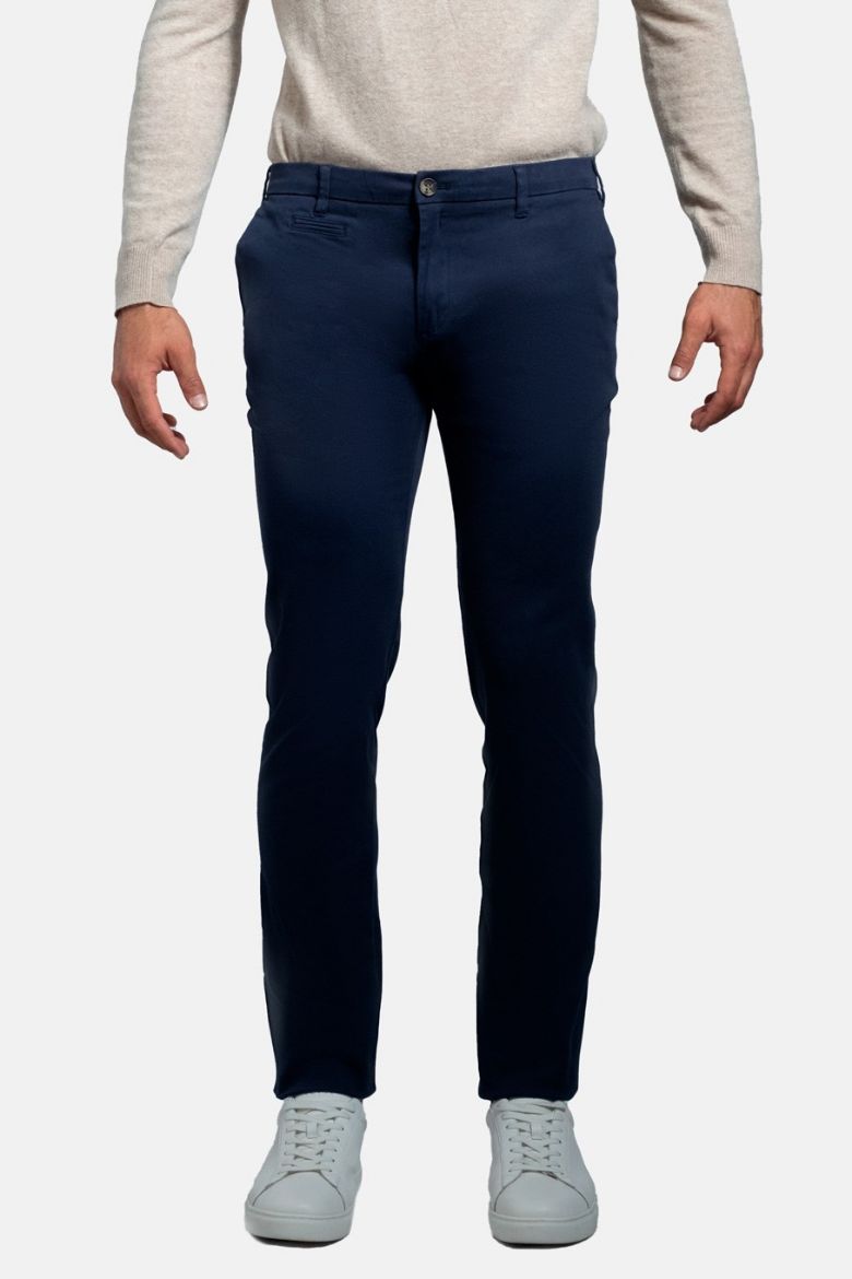 Immagine di PANTALONE INFORMALE  MODELLO CHINO IN COTONE  TWILL, TINTA UNITA, VESTIBILITA' SLIM