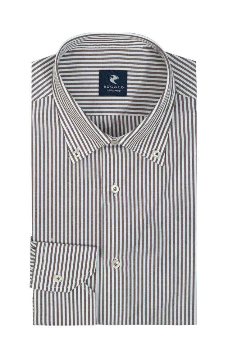 Immagine di CAMICIA POPELINE RIGATA COLLO  BUTTON DOWN