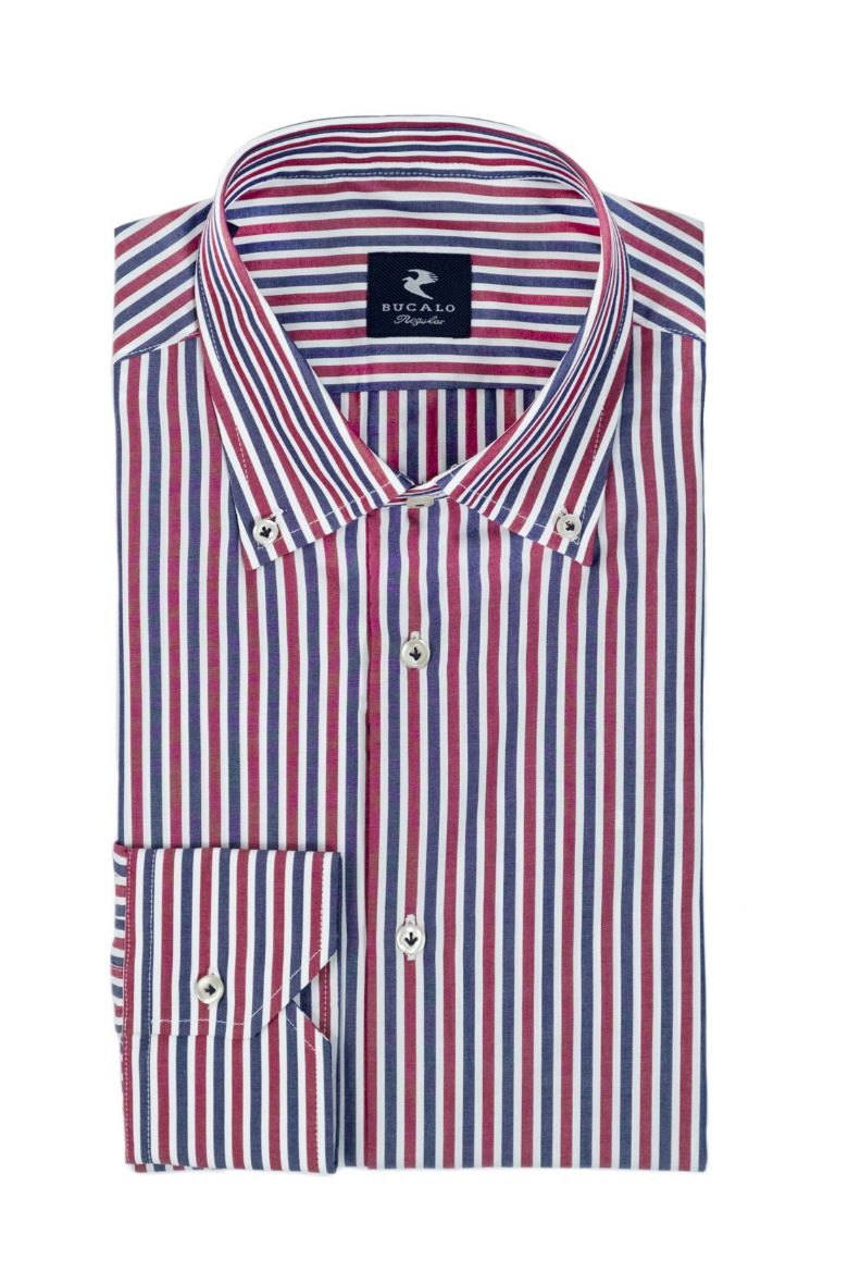 Immagine di CAMICIA POPELINE RIGATA COLLO  BUTTON DOWN