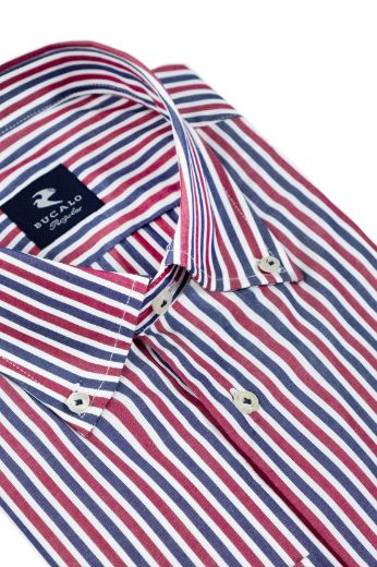 Immagine di CAMICIA POPELINE RIGATA COLLO  BUTTON DOWN
