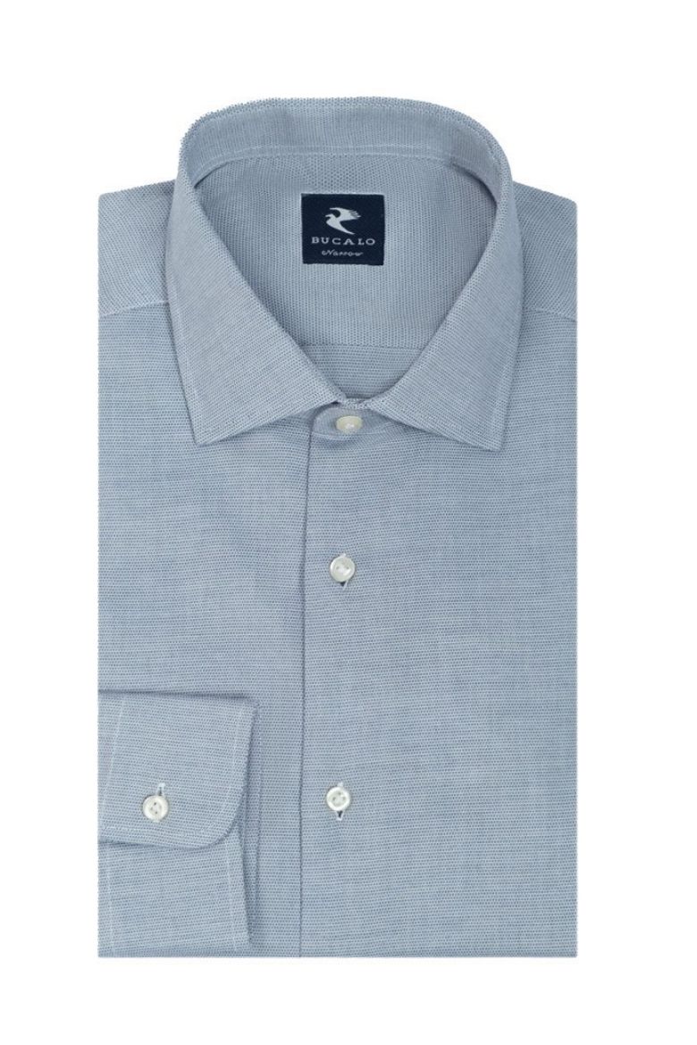 Immagine di CAMICIA IN PIQUET TINTA UNITA COLLO SEMIFRANCESE PICCOLO