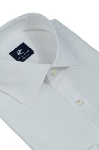 Immagine di CAMICIA CLASSICA  IN TWILL TINTA UNITA   COLLO  SEMIFRANCESE