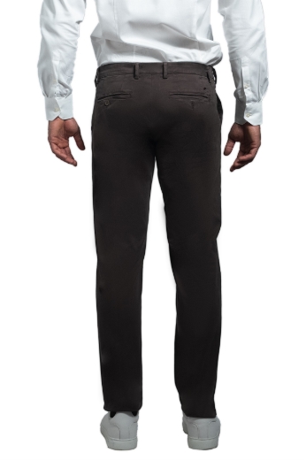 Immagine di PANTALONE INFORMALE  MODELLO CHINO IN COTONE  RASO, TINTA UNITA, VESTIBILITA' SLIM